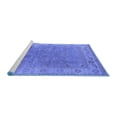 thumbnail image 2 of Ahgly Company Machine Washable Indoor Square Oriental Blue Industrial Area Rugs, 4' Square, 2 of 4