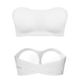 thumbnail image 2 of Deago Strapless Bra for Women Crossover Side Closure Non-Slip Silicone Padded Bandeau Bras Wireless Tube Top Bra (White, XL), 2 of 10