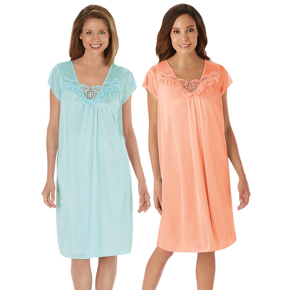 2Pack Short Sleeve Tricot Nightgowns