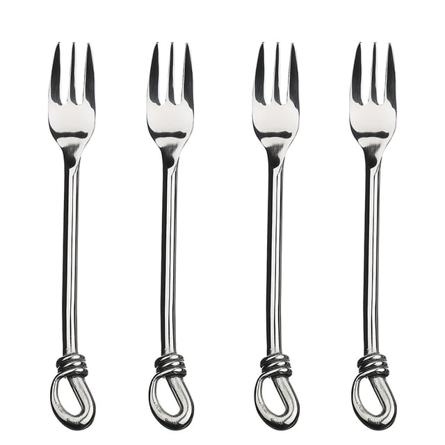 Gourmet Settings Twist 4 Piece Cocktail Fork Sets (Handmade Flatware)