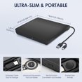 thumbnail image 6 of AUBEAMTO External CD/DVD Drive for Laptop in white , USB 3.0 & Type-C CD Burner, Portable DVD Player, Slim External Optical Drive Compatible with Windows, Mac, Linux OS (2 in 1 USB A&C), 6 of 7