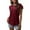Red, variant on Summer Polyester Short Sleeve Crewneck Spandex T Shirts for Women Red Fashion Solid Color Crew Neck Ladies Round Ruffle Shirt XXL
