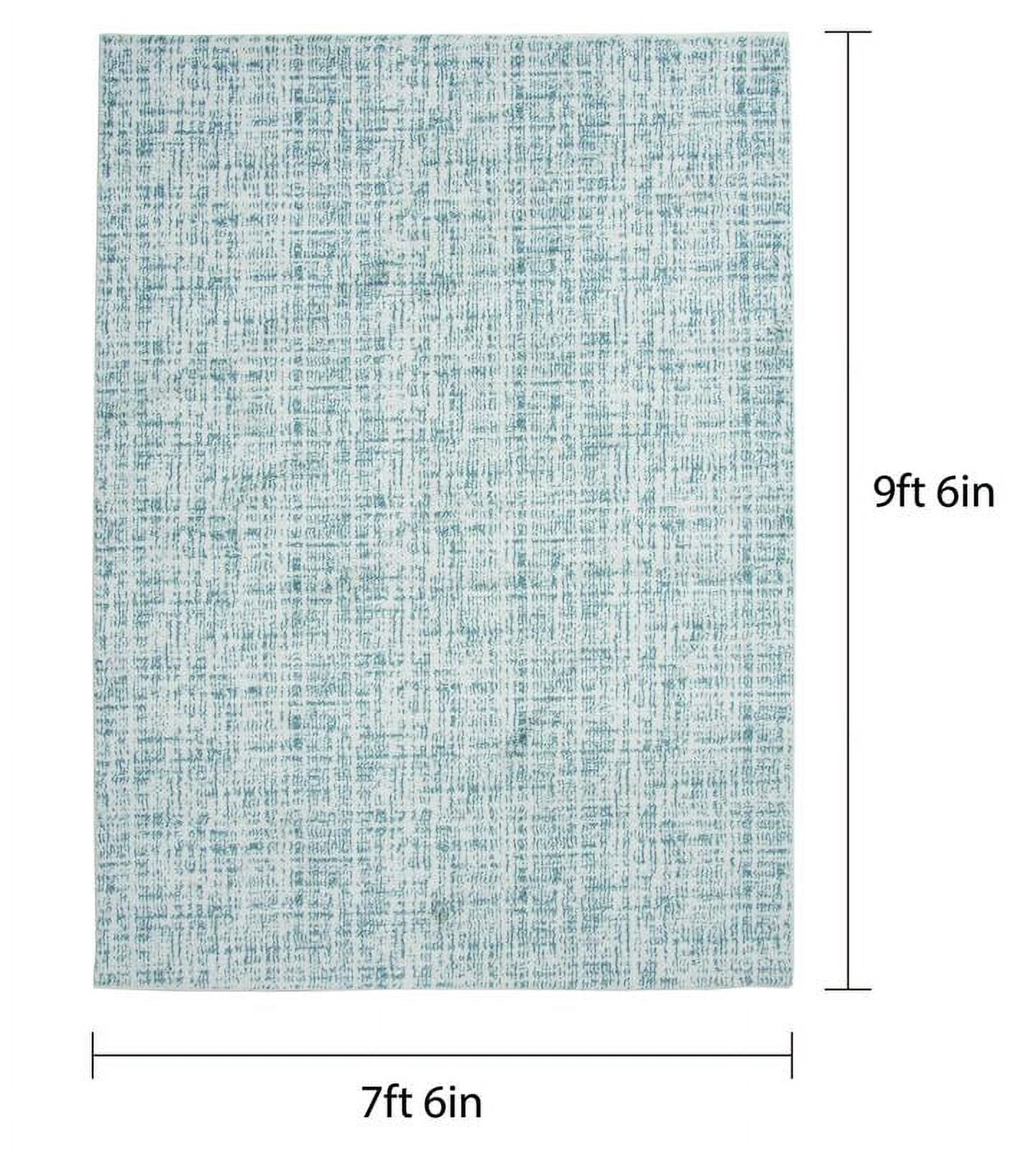 Mainstays 7'6" x 9'6" Ivory and Blue Plaid Indoor Area Rug