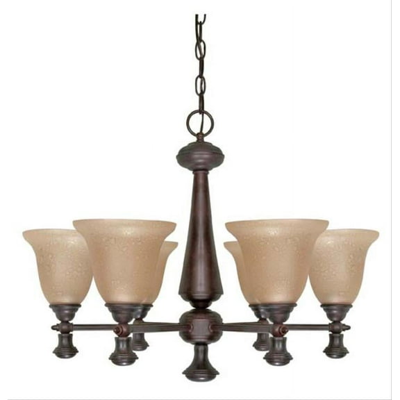 Nuvo 60/2415 Mericana Chandeliers 25in Old Bronze Amber Water 6-light