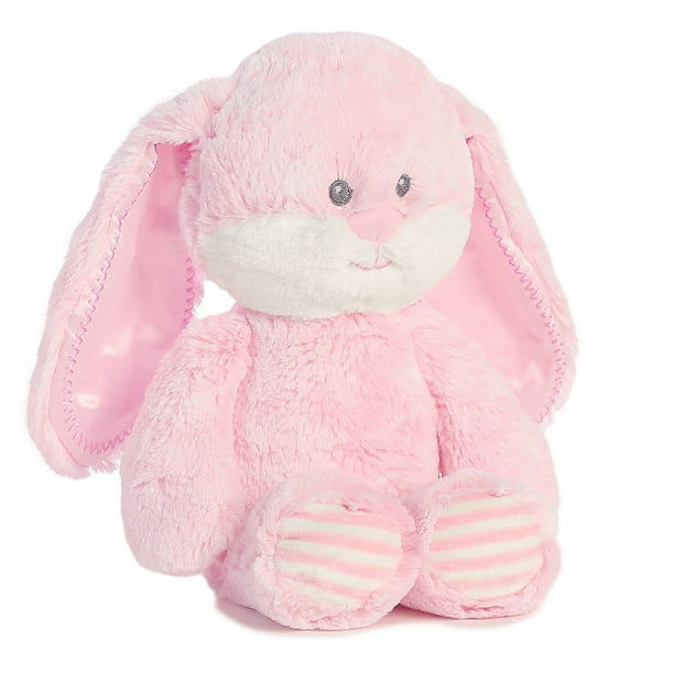 Huggie Baby Pink Bunny Stuffed Animal by Aurora Baby Products - Walmart ...