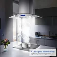 thumbnail image 2 of 30 inch Island Mount Range Hood 700CFM Stainless Steel Touch Control Kitchen Vent Hood Island Range Hood 30 Inch 700 CFM Gesture & Touch Control Ceiling Mount Stainless Steel Kitchen Vent Hood, Kitch, 2 of 10