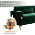 thumbnail image 2 of Mid-Century Modern Sofa Couch, 84" Loveseat Velvet Sofa, Large Sectional Couch with Gold Metal Legs for 3-4 Persons, Upholstered Deep Seat Couches for Living Room, Bedroom, Home, Office(Green), 2 of 8