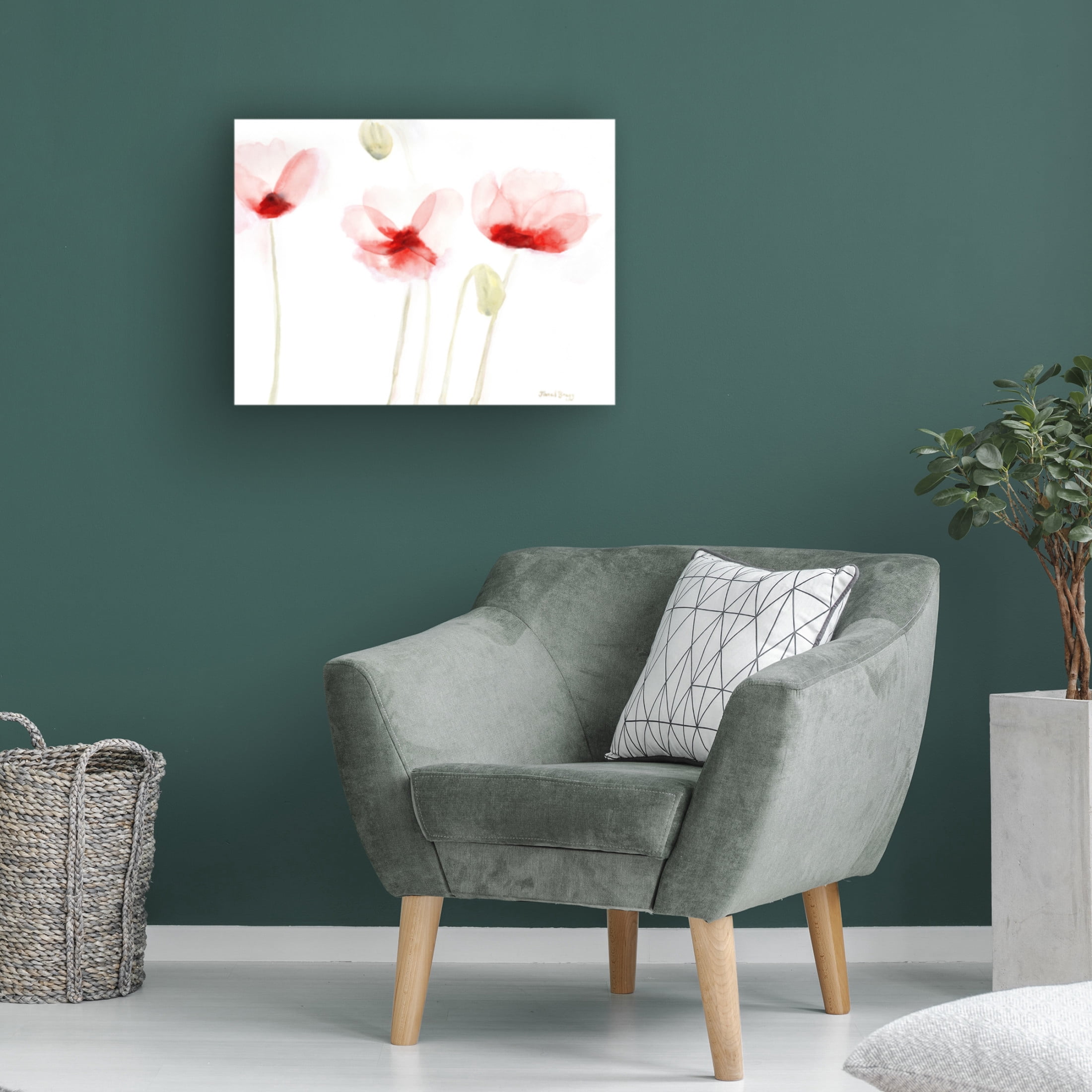 Canvas Wall Art - Janel Bragg 'Poppies From Memory' Wall Art for Living Room, Bedroom, or Office Décor by Trademark Fine Art - 19 x 14 Inches