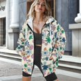 thumbnail image 3 of COEQINE Oversized Fashion Sweatshirts Women's Full Zipper Hoodie Deer Red Print Long Sleeve Hooded Jacket for Women with Pockets Fall Lightweight Outfits Clothes, L, 3 of 7