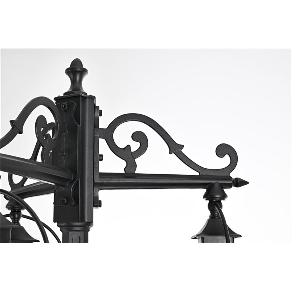Pemberly Row Contemporary 84" Outdoor Post Light With Pole in Black