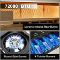 thumbnail image 5 of 4-Burner 72000 BTU Outdoor Kitchen Bar, 46 in Stainless Steel Modular Gas Barbecue Island Grill with Round Side Burner, Rotisserie Kit , Granite Countertops and Cabinets & Drawers, 5 of 8