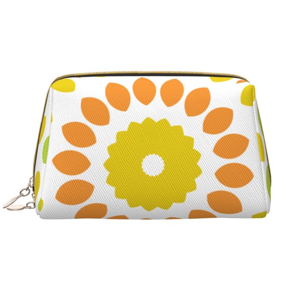 Large Clutch Leather Makeup Bag, Pattern Decoration Floral Travel Toiletries Bag, Ladies Cosmetic Storage Bag