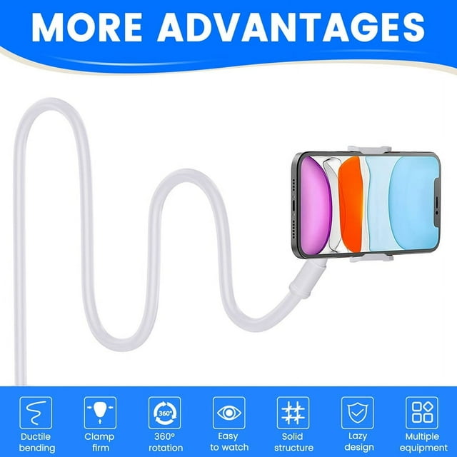 Support de Téléphone Mobile Universel Bras Flexible Clip de Montage 360 Col de Cygne Support de Tablette Réglable Support de Tablette Blanc, 1 x Support de Tablette, Blanc