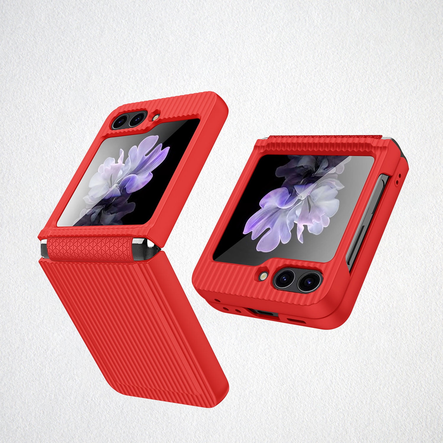for Samsung Galaxy Z Flip 5 Case with Hinge Protection, [Builtin Glass Screen Protector] Hard