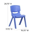 thumbnail image 6 of Flash Furniture 4 Pack Blue Plastic Stackable School Chair with 15.5'' Seat Height, 6 of 12