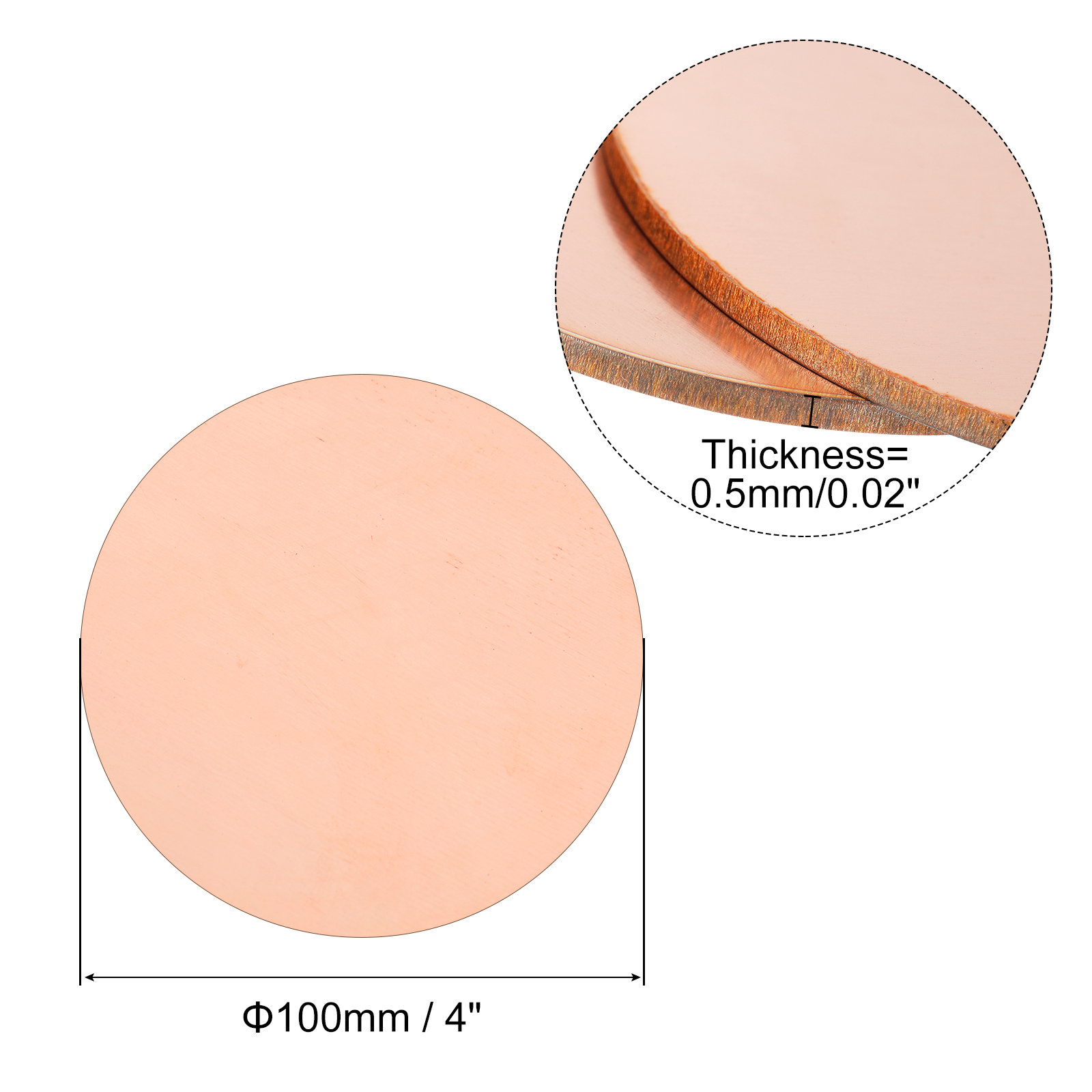 4-Pack 20 Gauge Pure Copper Round Sheets – 6 Inch Diameter For DIY Crafts, Jewelry & Repair