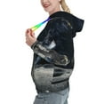 thumbnail image 2 of Picia Astronaut Standing In The Moon Pattern Casual Women's Hoodie, Hooded Sweatshirt with Kangaroo Pocket, Comfortable Pullover with Eye-catching Drawstrings-Large, 2 of 7