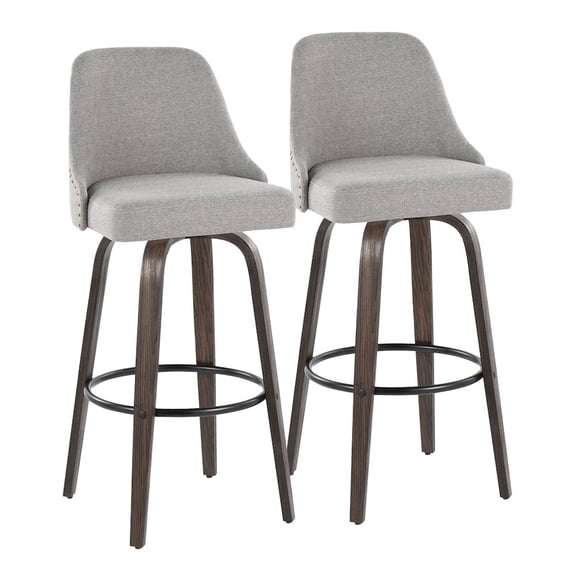 LumiSource Studded Marcel 30" Fixed-Height Barstool - Set of  2