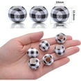 thumbnail image 2 of 100pcs 20mm Black White Plaid Wood Beads Farmhouse Wood Beads Wood Round Beads for DIY Jewelry Craft Wall Garland Decoration, Hole: 10mm, 2 of 7