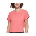 thumbnail image 2 of Calvin Klein Women's Bungee Hem Pocket Cotton T Shirt Red Size Large, 2 of 3