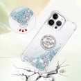 thumbnail image 3 of Funda para iPhone 16 Pro Max con Brillo Líquido Flotante, Purpurina, Parachoques y Anillo Giratorio Soporte, 3 of 5