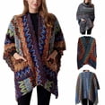 thumbnail image 6 of Xfvqtps Shawl Wrap for Women Mixed Color Hollow Out Bohemian Style Casual Travel Scarf Wrap Cape Fashion Shoulder Tops Fall Winter Shawl Green, 6 of 8