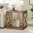 thumbnail image 3 of Tribesigns Wood End Table, 2-Tier Side Table with Storage Shelf, Rustic Bedside Couch Table Accent Nightstand for Living Room, Bedroom, 3 of 5