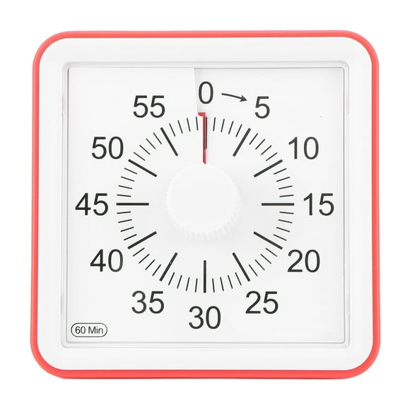 Visual Timer, Electric Mute Visual Timer One Button Countdown for Home Red
