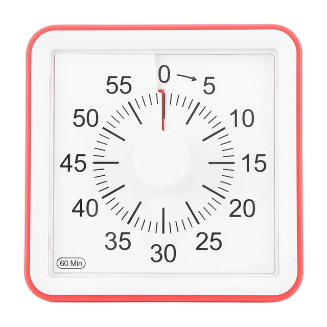 Visual Timer, Electric Mute Visual Timer One Button Countdown for Home Red