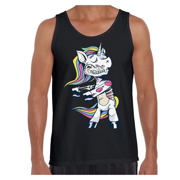 Awkward Styles Halloween Sleeveless Shirt Zombie Unicorn Tank Top for Men