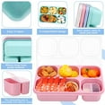 thumbnail image 3 of Qweryboo 4 Pack Wheat Straw Bento Box, 5-Compartment Lunch Containers with Dressing Pots & Spoon, Microwave & Dishwasher Safe, Eco-Friendly Food Storage for Adults, 3 of 5