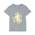 thumbnail image 3 of Jinhomg Easter T Shirts for Kids Cute Colored Eggs Floral Print Spring Tops Casual Comfy Short Sleeve Crew Neck Cotton Tees Boys Girls Holiday Gifts Holiday Sales Gray 3 Years, 3 of 5