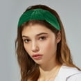 thumbnail image 2 of Unique Bargains Velvet Knotted Headbands Hairband for Women 1.2 Inch Wide Dark Green, 2 of 7