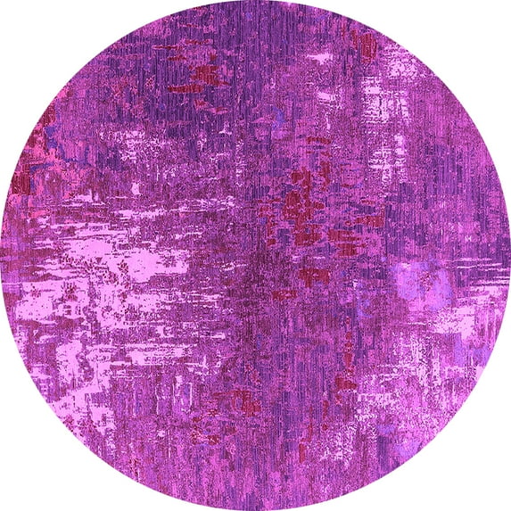Ahgly Company Indoor Round Oriental Pink Industrial Area Rugs, 8' Round