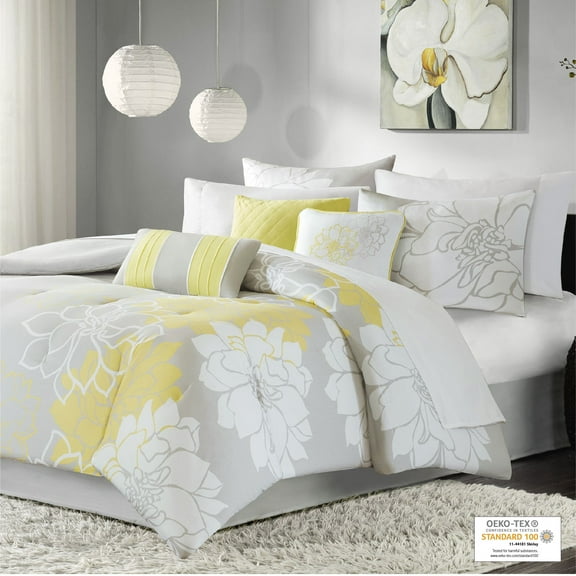 Home Essence Jane 7 Piece Cotton Sateen Print Comforter Set
