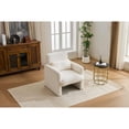 thumbnail image 2 of Leumius Modern Accent Chair, Contemporary Boucle Fabric Accent Armchair Comfy Upholstered Leisure Single Sofa Chair for Living Room Bedroom Apartment Office White, 2 of 9