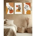 thumbnail image 4 of SHENIFY Large 24x36in3pcs Natural Framed Orange Boho Wall Art Botanical Mid Century Modern Painting Neutral Bohemain Sage Decor Artwork Prints Rustic Living Room Home Office, 4 of 8