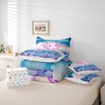 thumbnail image 6 of jejeloiu Pink Cute Axolotl 7-Piece Twin Bedding Sets,Ocean Aniaml Bedding Comforter Set,Watercolor Sealife Coral Sheet Sets For Girls Kids,Breathable Home Decor Reversible, 6 of 8