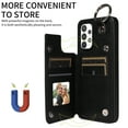 thumbnail image 3 of Nalacover for Samsung Galaxy A32 5G Wallet Case with Card Slots & Metal Finger Ring, Durable PU Leather Back Double Magnetic Botton Flip Kickstand Purse Shockproof Phone Case,Black, 3 of 10