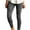 Gray, variant on Womens Pull On Stacked Leggings Slim Fit Mid Rise Stretch Pencil Pants Casual Moto Biker Skinny Look Ankle Pants with Side Zip