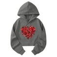 thumbnail image 4 of Mifsaly Valentine Crop Hoodie Women Hearts Print Long Sleeve Hooded Sweatshirt Loose Dressy Casual Pullover Tops Girls Girlfriend Gifts Shirts Outdoor Travel Spring Loungewear M, 4 of 6