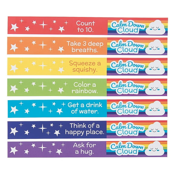 Calm Down Cloud Reminder Bracelets - Educational - 100 Pieces