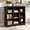 Black, variant on iSunirm 38.6'' Wide 9 Cube Storage Organizer with Charging Station, 4-Tier Wooden Cube Bookcase for Living Room, Entryway, Black