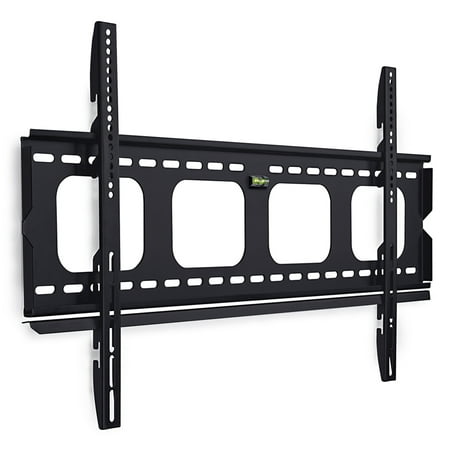 mount-it! tv wall mount bracket premium low-profile fixed for 42-70 inch lcd, led, 4k or plasma flat screen tvs - super-strength load capacity 220 lbs, tv stays 1 inch from the wall, max vesa