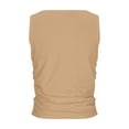 thumbnail image 4 of Drses Womens Tank Tops Summer Sleeveless High Neck Ribbed Knit Slim Fitted Blouse Side Ruched Basic Tees Shirts, 4 of 5