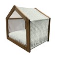 thumbnail image 2 of Green Pet House, Maze Shaped Squares Rectangulars Geometrical Lines Modern Image Print, Outdoor & Indoor Portable Dog Kennel with Pillow and Cover, 5 Sizes, Pistachio Green White, by Ambesonne, 2 of 5