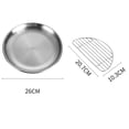 thumbnail image 2 of Fried Chicken and Pork Chop Plate, Stainless Steel Round Salad Plate, Dessert Cake Plate with Rack, 2 of 5