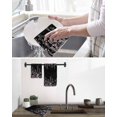 thumbnail image 5 of Black Botanical Kitchen Dish Towels for Drying Dishes Set of 2, Dragonfly Flower Leaf Retro Style Waffle Weave Microfiber Hand Tea Bathroom Towels Quick Dry & Absorbent Towel 12x12, 5 of 7