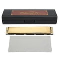 thumbnail image 1 of 24 Hole Tremolo Harmonica Harp Wind Musical Instrument for Beginner Children GiftGold A, 1 of 4