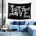 thumbnail image 5 of Love Lettering Tapestry, Graffiti Writing Texture Wall Hanging Tapestries Dorm Room Home Decor, 60" x 40", 5 of 7
